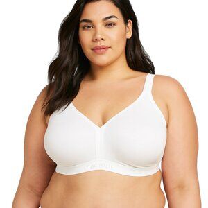 Cacique Lane Bryant Bra 40DD White Cotton Unlined No Wire Comfort Womens